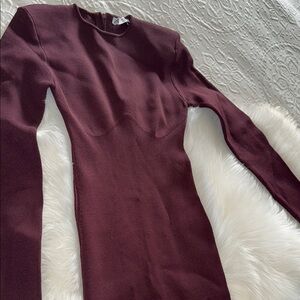 Zara Red Bodycon Long Sleeve Dress